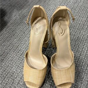SCHUTZ Beige Textured Women's Heels
